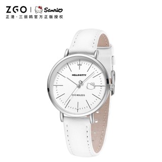 Đồng Hồ Nữ ZGO x sanrio Đơn Giản Dây Da Chống Nước Hello Kitty 281