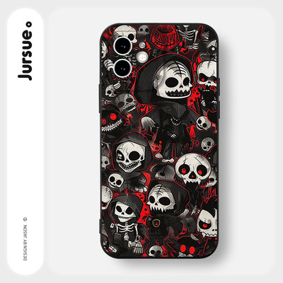 Ốp lưng JURSUE mềm đen nam ngầu ngộ nghĩnh cho iPhone 17 16 15 14 13 12 11 Pro Max SE 2020 X XR XS ip 8 7 Plus Y4680Q