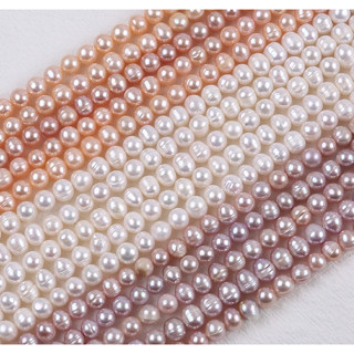  Hạt dây hình khoai tây ngọc trai nước ngọt tự nhiên đích thực 7-8mm 