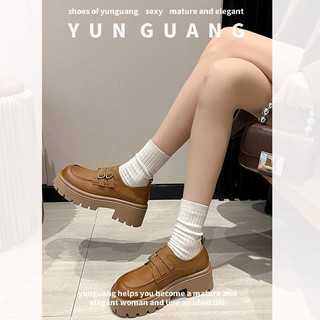 Yunguang Giày da hoang dã dày kiểu Anh Nữ mùa xuân thời trang mới giày hoang dã đa năng