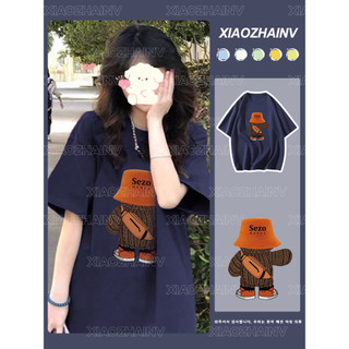 Xiaozhainv Áo Thun cotton Ngắn Tay Dáng Rộng In Họa Tiết Phong Cách Đường Phố Thời Trang Mùa Hè Mới Cho Nữ