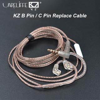 Cáp thay thế tai nghe Uareliffe KZ 2 Pin 0,75mm OFC Dây phẳng Tai nghe Dây âm thanh Cáp nâng cấp B Pin / C Pin cho tai nghe KZ EDX ZS10 Pro