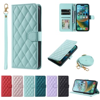 Ốp Lưng Cho iPhone 15 14 Plus 13 12 Pro Max 13 Mini Sang Trọng Lật Ví Bao Da PU Từ Tính Có Dây Buộc