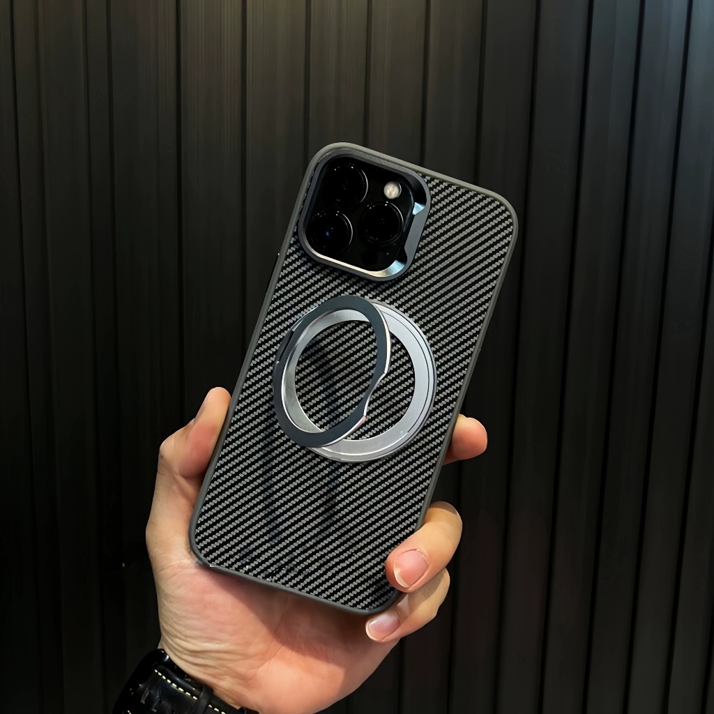 【Carbon fiber texture/Acrylic hard case/Black】ốp lưng compatible for iPhone 12 13 14 15 pro max case