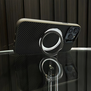 【Carbon fiber texture/Acrylic hard case/Black】ốp lưng compatible for iPhone 12 13 14 15 pro max case