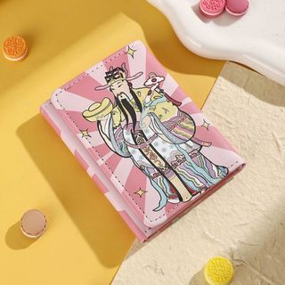 Màu hồng ngắn nữ ví mini hoạt hình dễ thương anime ví sinh viên gấp ví đựng thẻ ví đựng thẻ đựng tiền xu