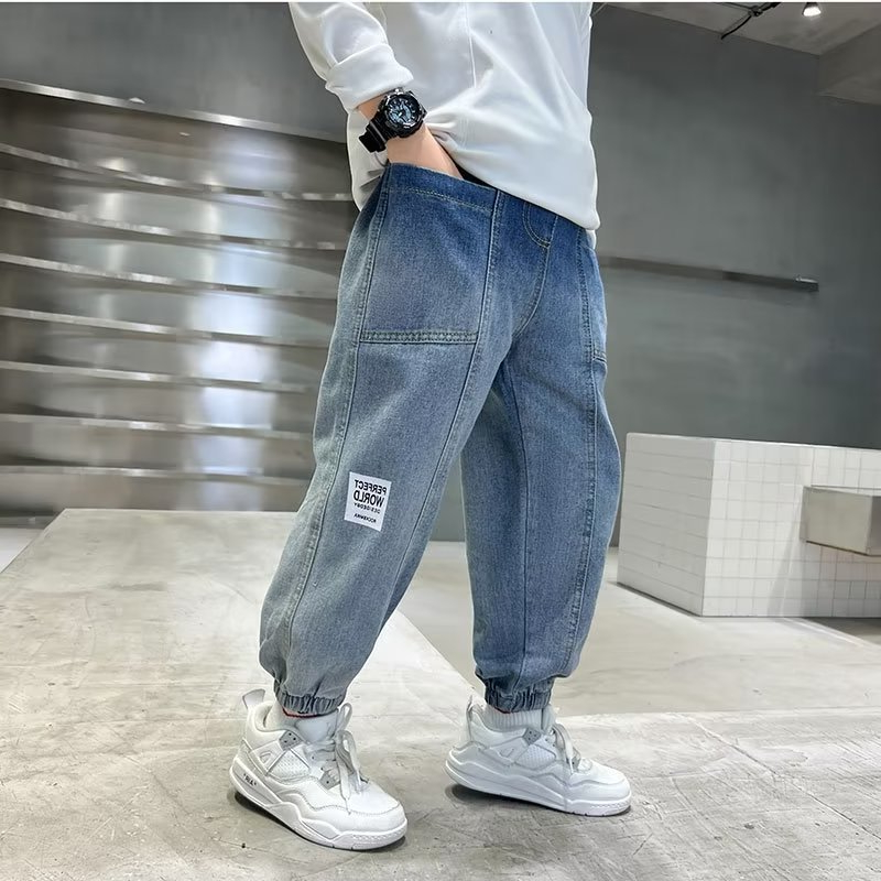 Meason（5-13 tuổi ）Quần jean phong cách Harajuku bé trai  Quần thời trang bé trai Quần legging bé trai