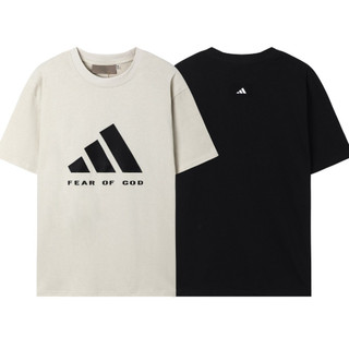 Fear OF GOD FOG Silicone chữ ngắn tay áo thun oversize thông thường dành cho nam và nữ