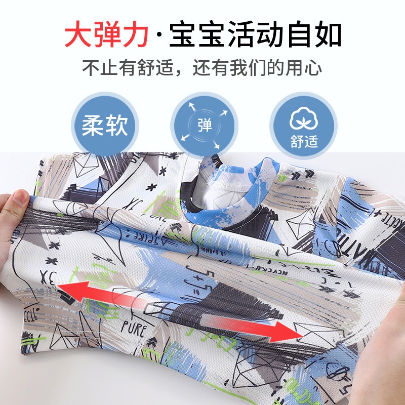 Bộ Đồ Thể Thao Áo Thun Tay Ngắn Phối Quần Short Thoáng Khí Nhanh Khô Thời Trang Cho Bé 90-160cm