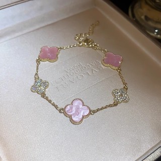 Vòng tay cỏ ba lá thời trang Hàn Quốc cho vòng tay nữ Zircon làm quà tặng sinh nhật tinh tế