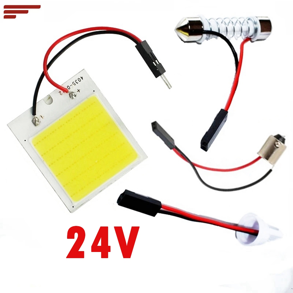 24v Xe Tải Nội Thất Vòm Đèn Đọc Sách BA9S T10 W5w Festoon Adapter Led 48 COB Bảng Trắng Đèn Bản Đồ T