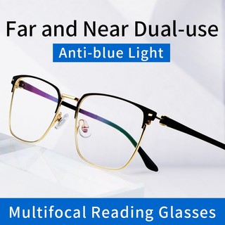 Kính đọc sách tiến bộ đa tiêu điểm dành cho nam, Ống kính cứng & đa lớp chặn ánh sáng xanh, Kính mắt lão thị