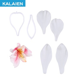 KALAIEN Lily Tĩnh Mạch Khuôn Fondant Bộ Cắt Lily Cánh Hoa Tĩnh Mạch Silicon Fondant Bánh Cắt Bánh Dụng Cụ Trang Trí Bánh