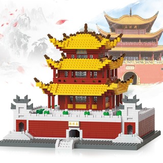 Hội giáo dục yueyanglou mô hình xây dựng các hạt nhỏ lắp ráp khối xây dựng đồ chơi trẻ em quà tặng