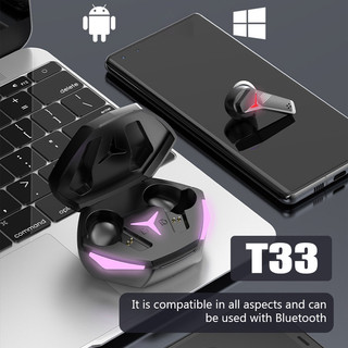 Tai nghe bluetooth 5.2 không dây t33 tws có mic điều khiển cảm ứng