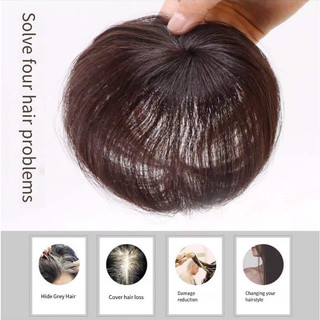 Tóc giả đầu miếng dán tóc thật tóc tự nhiên không dấu vết bao trắng tóc một mảnh mỏng tăng tóc cho nữ miếng dán tóc