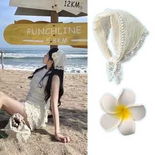 [Magpie] Khăn lụa Pháp khí quyển Băng đô nữ Khăn trùm đầu ren Pháp 2024 khăn quàng cổ hình tam giác cao cấp mới