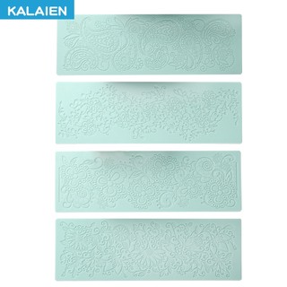Kalaien đường lật khuôn ba chiều hoa xung quanh ren silicon miếng lót đường lật bánh trang trí khuôn gia đình nướng ren khuôn silicon khuôn đường ren