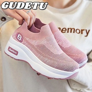 GUDETU❤Giày nữ. Giày nữ mới bán buôn chiều cao bên trong tăng thoáng khí giày thể thao đế dày dành cho nữ.