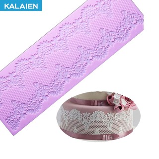 KALAIEN Bánh Ren Thảm Khuôn Silicon Trang Trí Bánh Tiếp Liệu Sugarcraft Biên Giới Stencil Ren Khuôn Silicon Khuôn Bánh Ren Cho Bánh Cưới Topper Đường ren