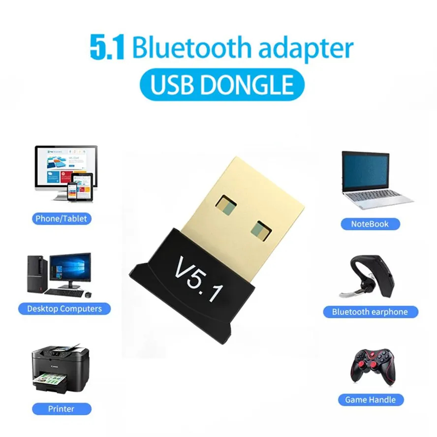Usb Bluetooth 5.1 Bộ Chuyển Đổi Bộ Thu Phát Âm Thanh Bluetooth Bluetooth Dongle Bộ Chuyển Đổi USB Không Dây Cho Máy Tính PC Laptop