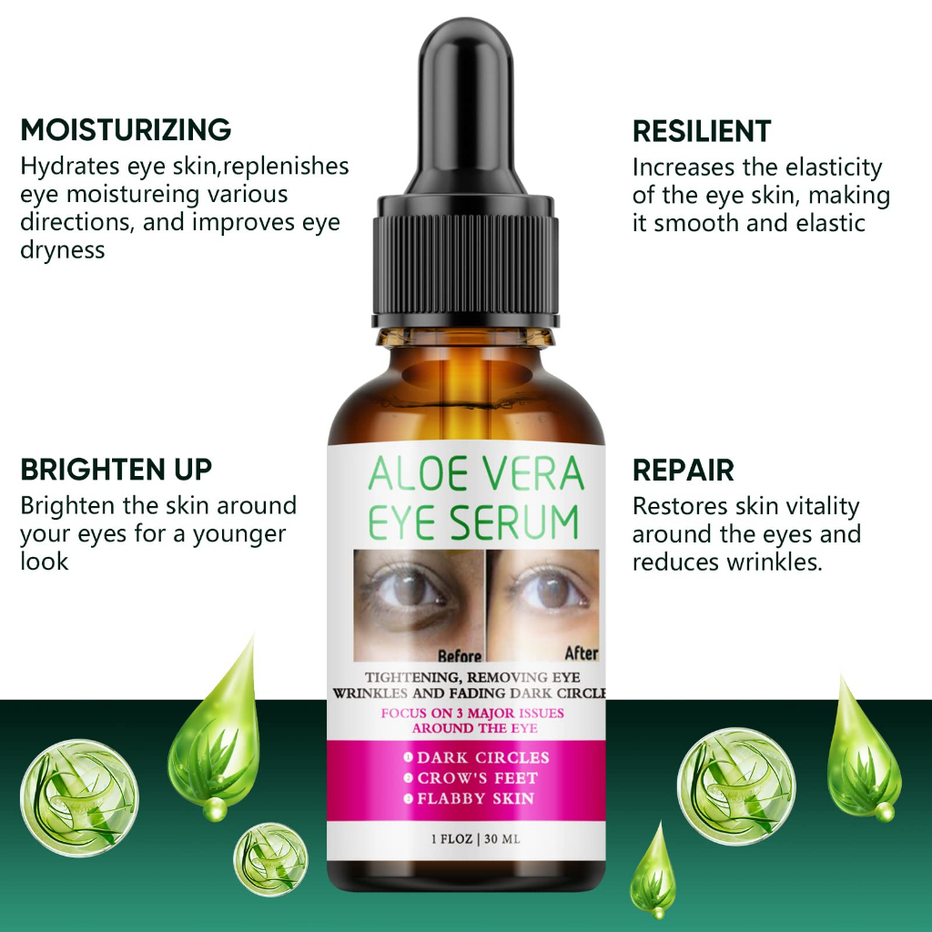 Mooyam Aloe Vera Eye Serum Dark Circles Giảm Túi Mắt Nổi nếp nhăn Serum Mắt