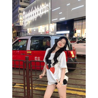 【COLORBLLIND】Áo thun in hình màu trắng Cotton nguyên chất Áo dáng rộng phù hợp