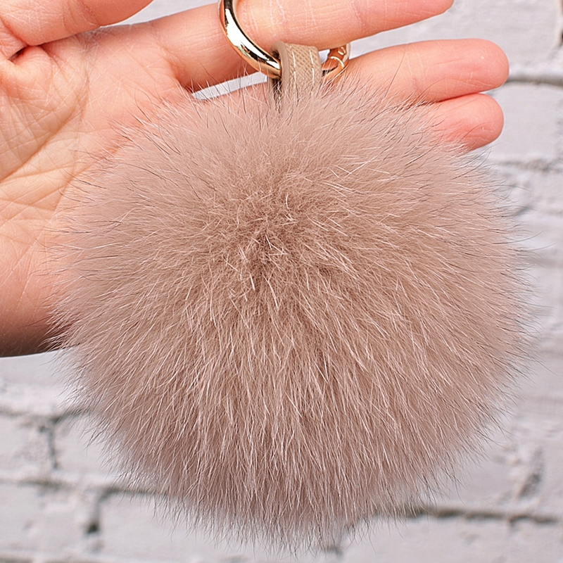 Quả Cầu Lông Cáo 13cm Dùng Để Treo Chìa Khóa / Túi Xách