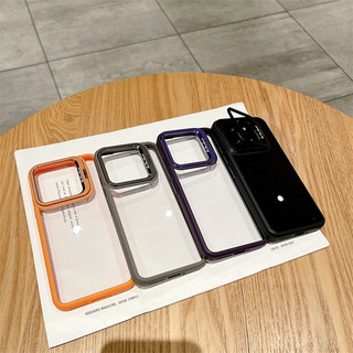 Ốp điện thoại bảo vệ trong suốt PC Acrylic cho Xiaomi 14 Pro 14Pro Vỏ kim loại ẩn trong suốt Vỏ nhựa TPU mềm