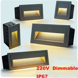  Đèn LED 3W 5w 7w Đèn bước có thể điều chỉnh độ sáng Đèn cầu thang IP66 Ngoài trời Chống nước âm trần trong đèn tường Đèn góc 220v 