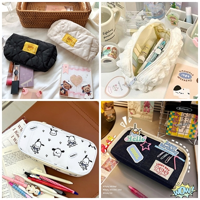 Túi Đựng Bút / Mỹ Phẩm Cỡ Lớn In Hình Chuột Mickey Dễ Thương Cho Học Sinh