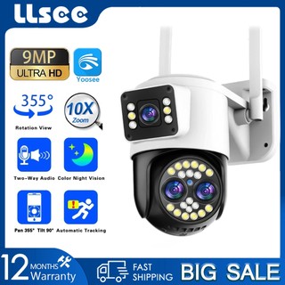 LLSEE, yoosee camera 2 mắt, 4K ngoài trời wifi camera, 8MP góc siêu rộng Ultra HD, màu sắc ban đêm, hai chiều nói chuyện, 360 độ xoay trên điện thoại xem cùng một lúc