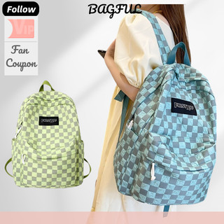 Balo Ulzzang Hàn Quốc kẻ caro đi học nam nữ cặp sách đi chơi đi du lịch đựng laptop thời trang Unisex