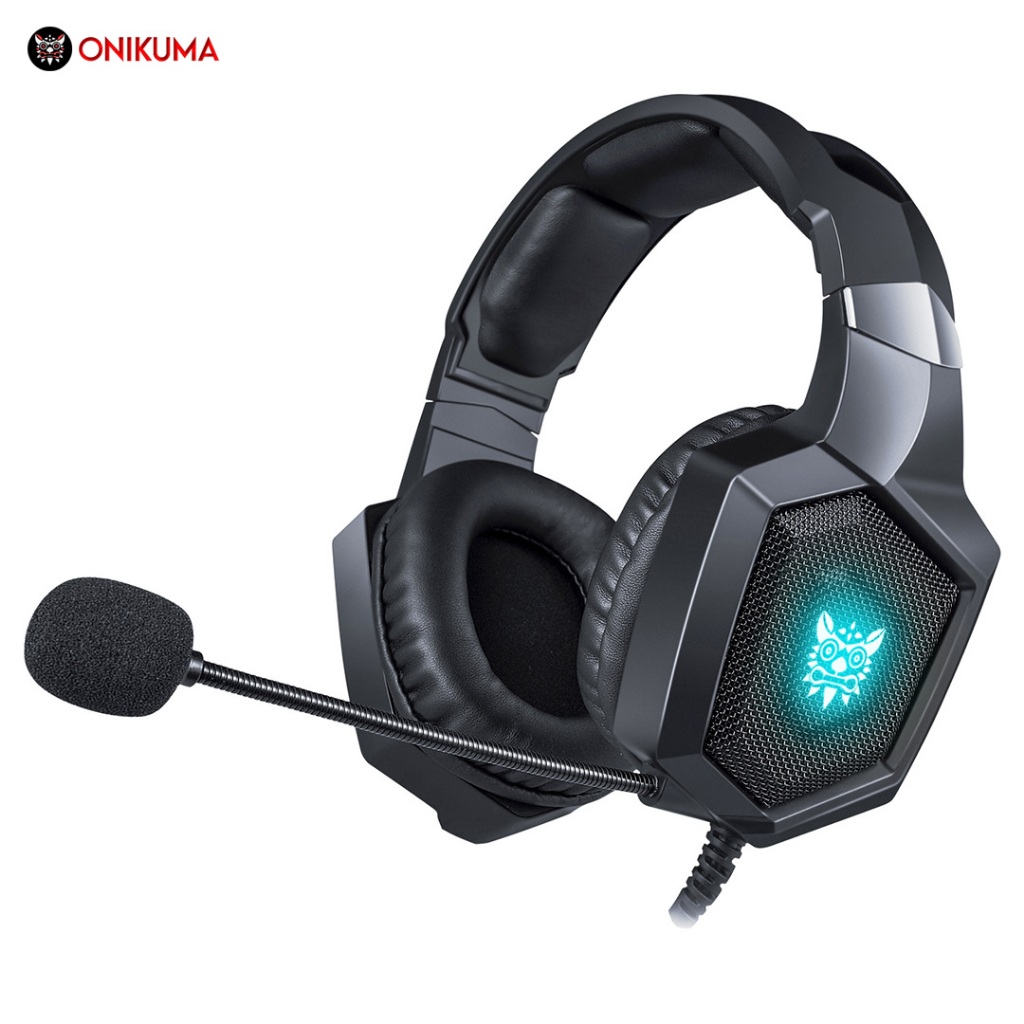 Tai nghe chơi game ONIKUMA K8 có Mic HD linh hoạt và đèn RGB, 360° Hiệu ứng âm thanh vòm, Tai nghe n