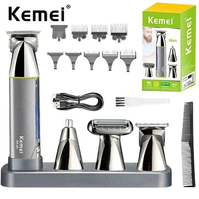 Kemei 4 Trong 1 Không Dây Tông Đơ Cắt Tóc Nam Máy Cạo Râu Không Dây Dao Cạo Tóc Bộ Điện Mũi Râu Tông Đơ Cắt Tóc