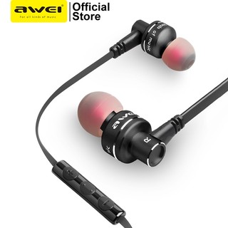 Tai nghe có dây Awei ES-10TY 3,5mm có micrô Tai nghe nhét tai trong tai Bộ loa 11,5mm Thiết kế toàn thân bằng kim loại Chất lượng âm thanh Hi-Fi