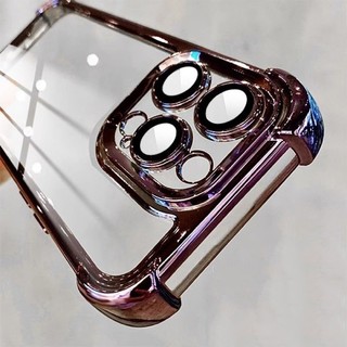 Ốp Điện Thoại Trong Suốt Mạ Điện Cho Iphone 15 Pro Max 14 13 12 11 Pro Max Bảo Vệ Camera Vỏ Chống Sốc