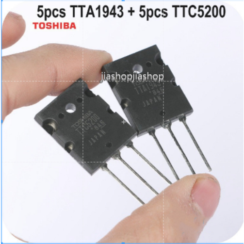 = 5 đôi 10 chiếc TTA1943 + 5 chiếc TTC5200 C5200 A1943 TO-3PL Silicon PNP NPN Bộ khuếch đại công suấ