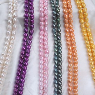 Bán Buôn Nhà Máy Giá 11-12mm Hình Gạo Nhiều Màu Sắc 100% Dây Ngọc Trai Nước Ngọt Thật Cho DIY