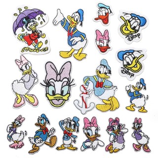 Vịt Donald Daisy Series Hoạt Hình Thêu Vải Dán Rách Thời Trang Anime Trang Trí Miếng Dán Quần Áo Trẻ Em Huy Hiệu
