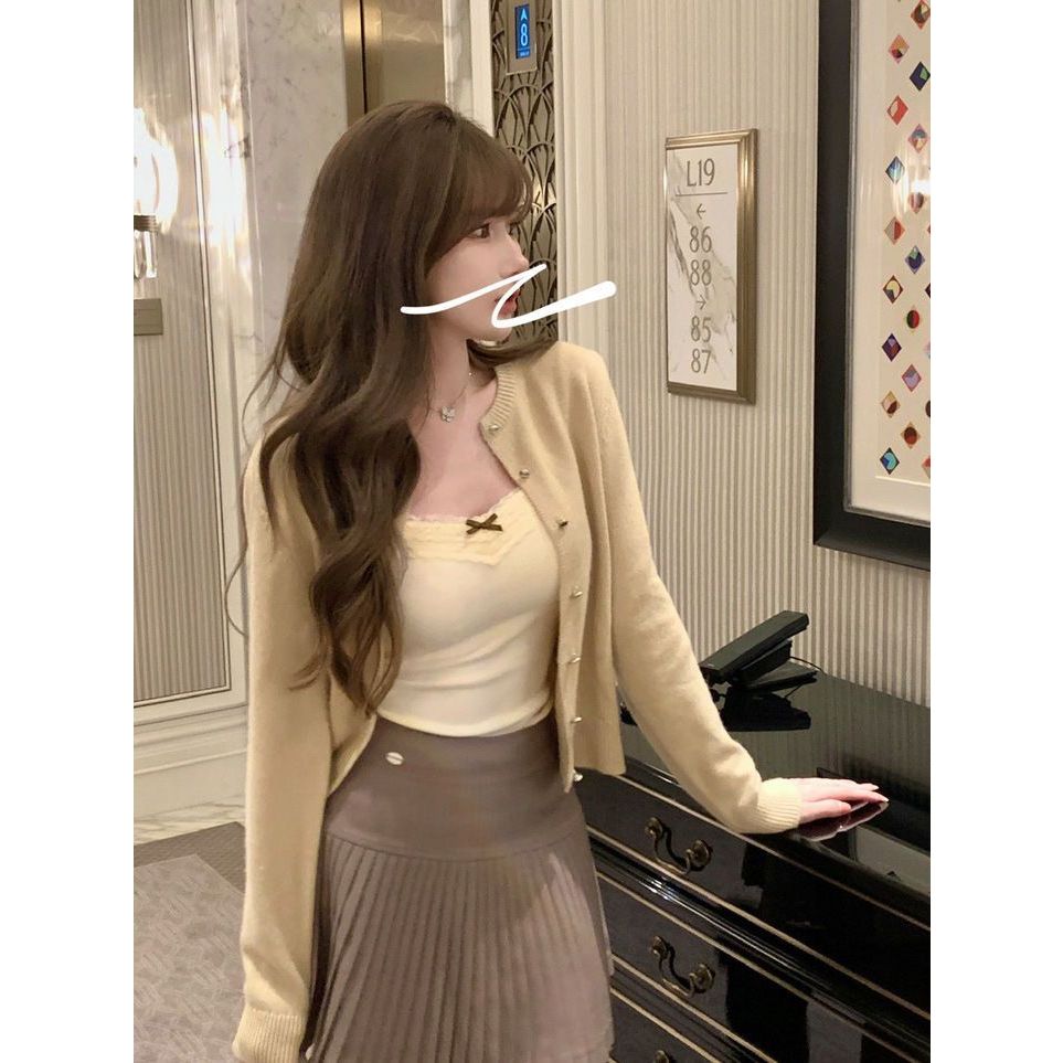 Áo 2 dây có mút ngực nơ ren form ôm MMT296 | BigBuy360 - bigbuy360.vn