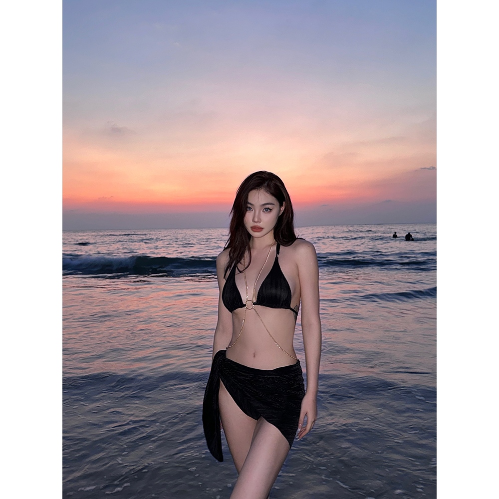 MTMM bikini 3 mảnh set bikini sexy kỳ nghỉ ở bãi biển thiết kế dây chuyền MMT58 | BigBuy360 - bigbuy360.vn