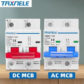 Taxnele 2P AC 400V DC 600V 80A 100A 125A Mini Ngắt Mạch MCB Ngắn Quá Tải Bảo Vệ Mạch