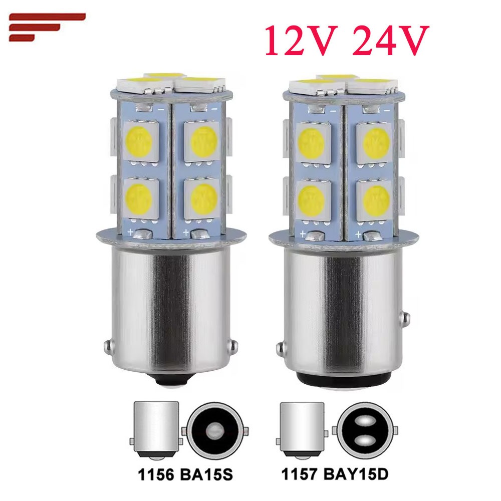 1 Chiếc 24V 12V 5050 13SMD Xe Tải Ô Tô Bóng Đèn LED 1156 BA15S P21W 1157 BAY15D P21 / 5W Bóng Đèn Phanh Đèn Tín Hiệu Bật
