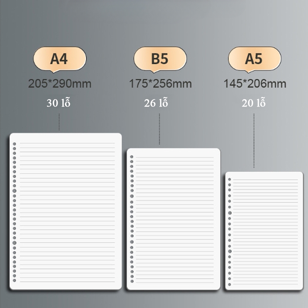 M&G sổ tay sổ còng vở kẻ ngang giấy refill máy tính xách tay A4 A5 B5 Máy tính xách tay lá rời