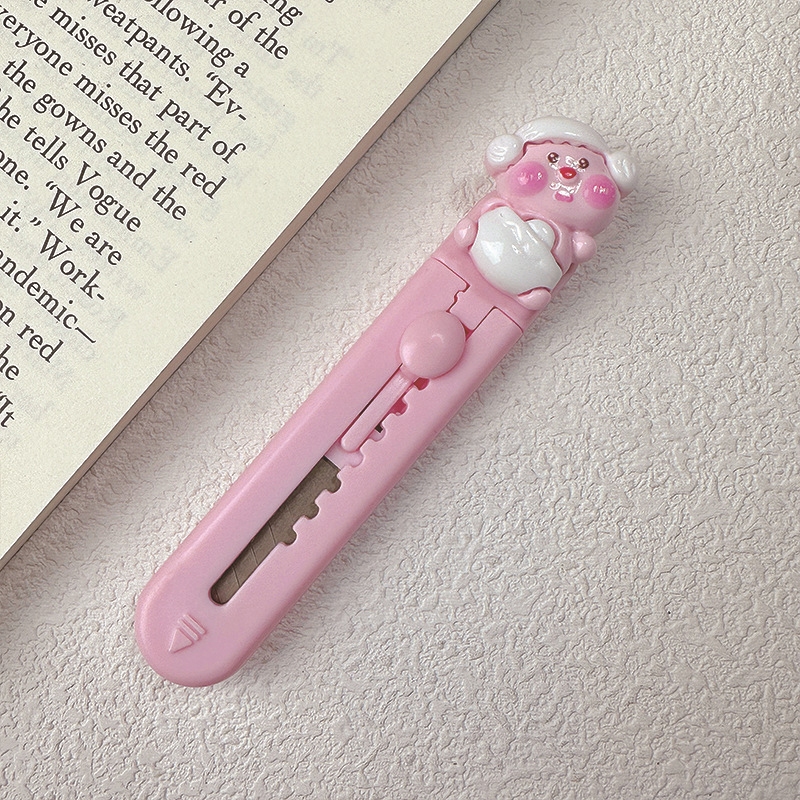 Dao giấy chân mèo dễ thương tiện dụng Hoạt hình Beaver Art Knife Di động Loopy Hand Account Dao