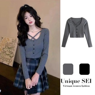 🔥Có Hàng Sẵn🔥 Áo Thun Dài Tay croptop kiểu phong cách Hàn Quốc cho nữ