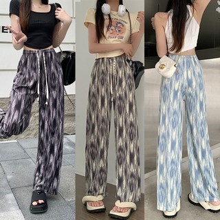 Quần dài ống rộng lưng cao bằng lụa mát thời trang mới