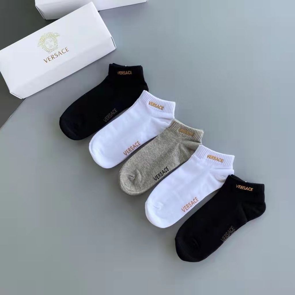 Tất V Một Hộp Năm Đôi Nam Cotton Nguyên Chất Ống Ngắn