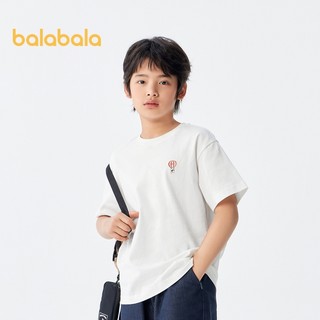 Balabala Trẻ Em Quần Áo Bé Trai Áo Thun Tay Ngắn 2024 Mùa Hè Mới Cotton Bé Gái Bé Trai Lớn Áo